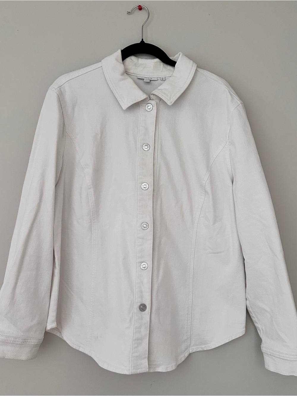 Chico's White Button-Front Jean Jacket
